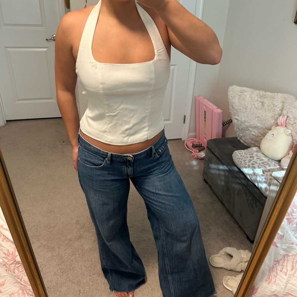 White open back top